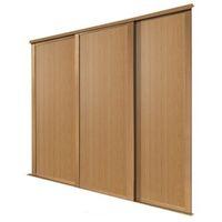 natural oak effect sliding wardrobe door h2223 mm w762 mm pack of 3