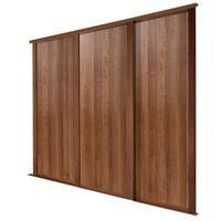 natural walnut effect sliding wardrobe door h2223 mm w762 mm pack of 3