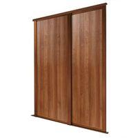 natural walnut effect sliding wardrobe door h2223 mm w762 mm pack of 2