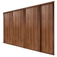 natural walnut effect sliding wardrobe door h2223 mm w610 mm pack of 4