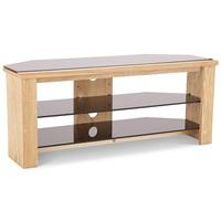 narvik corner tv stand in real ash veneer and black glass