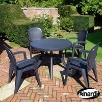 Nardi Toscana 4 Seater Dining Set in Anthracite with Creta Chairs