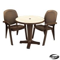 Nardi Marte 78 Dining Set in Coffee with 2 Creta Wicker Chairs