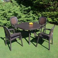 Nardi Toscana 4 Seater Dining Set in Coffee with Beta Chairs