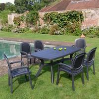 Nardi Toscana 6 Seater Dining Set with Beta Chairs, Anthracite