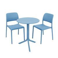 Nardi Step Standard with 2 Bistrot Chairs, Sky Blue