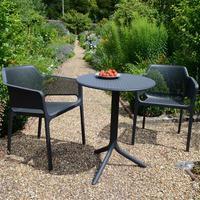 Nardi Step Standard Bistro Set with Net Chairs, Anthracite