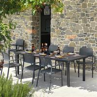 Nardi Libeccio Table with 6 Bora Chairs, Anthracite