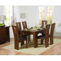 napoli 150cm dark solid oak extending dining table with minnesota chai ...