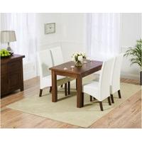 Napoli 120cm Dark Solid Oak Extending Dining Table with WNG Chairs