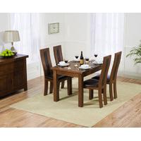 Napoli 120cm Dark Solid Oak Extending Dining Table with Trento Chairs