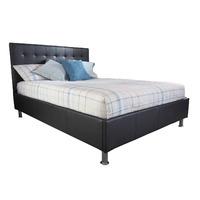 naples leather bed frame black king