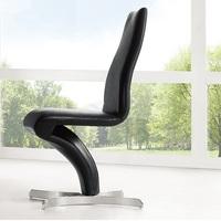 naples z shape black faux leather modern dining chair