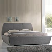 Naxos Stylish King Size Bed In Grey Fabric With Chrome Feet