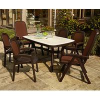 Nardi Toscana Rectangular Table & 4 Chairs & 2 Recliners