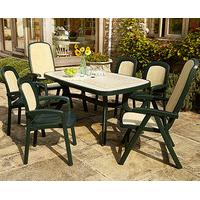 nardi toscana rectangular table 4 chairs 2 recliners