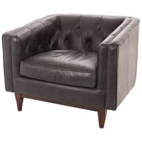 natty in oxford black leather armchair