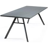 Nando Zink Top Dining Table with Black Metal Legs