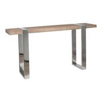 Natural Fir Wood and Stainless Steel Console Table