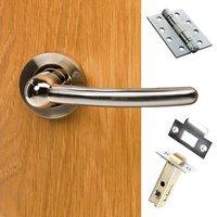 naples mediterranean fire lever on rose satin nickel handle pack