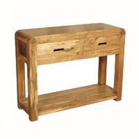 Nancy Console Table In Solid Acacia Wood With 2 Drawers
