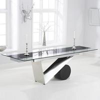 Naomi Extendable Glass Dining Table In Black And Clear