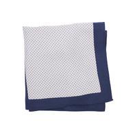 Navy Pattern 100% Silk Pocket Square