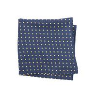 Navy With Yellow Dot 100% Silk Pocket Square