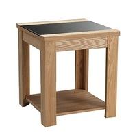 Narvik End Table In Real Ash Veneer and Black Glass