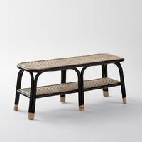 natural rattan bench