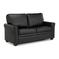 Naples Leather Sofa Bed Black