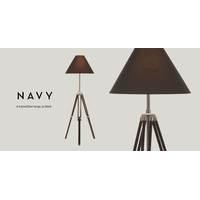 Navy Tripod Floor Lamp, Black
