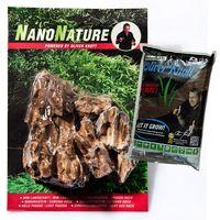 NanoNature Dragon Stone Set - 5 rocks + 3 litres NatureSoil brown, fine