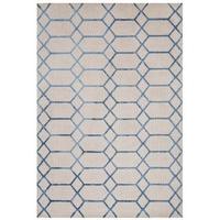 naxos blue grey microfibre geometric rug 160x230