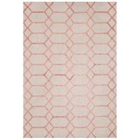 naxos coral pink grey geometric rug 120x170