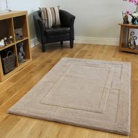 Natural Beige Luxurious Soft Non Shed Wool Rug Elements 60x100cm