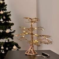 Natural-looking LED decorative tree Troll, gold