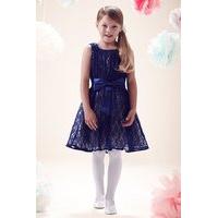 navy lace large bow detail party dress navy lace large bow detail part ...