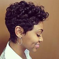 natural wavy short human hair wigs for black woman