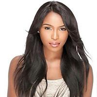 Natural Color Invisible Deep Lace L Part Human Hair Straight 20inch Human Hair Lace Front Wigs