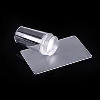 Nail Art Transparent Silicone Stamper Security Rectangle Scraper Kit