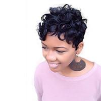 Natural Wavy Short Human Hair Wigs For Black Woman