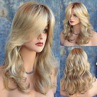 Natural Looking Middle Length Wave Blonde Wig Sexy Dialy Wearing Wig Heat Resistant Cheap High Quality
