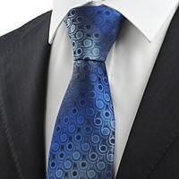 Navy Blue Gradient Swirl Paisley Pattern JACQUARD Men\'s Tie Necktie Gift KT0043