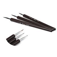 Nail Art Brushes Professional Nail Art Brushes Sable Nail Art Brush Pen Detailer Liner (Set of 3)