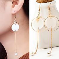 Natural Shell Round Circle Geometry Earrings Jewelry Wedding Party Daily Casual Alloy 1 pair Gold Silver