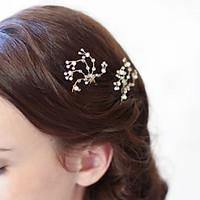 Nature Pearl Rhinestone Crystal Twigs Headpiece-Wedding Special Occasion Outdoor Hair Pin Hair Stick 1 Piece