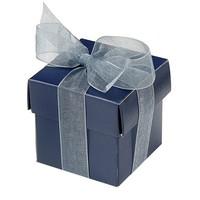 Navy Square Favour Boxes With Lids