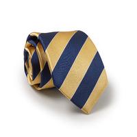 Navy Gold White Regimental Stripe Silk Tie - Savile Row