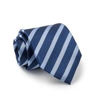 Navy Blue Regimental Stripe Silk Tie - Savile Row